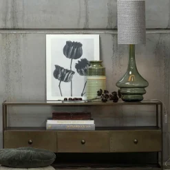 Wohnen TV Unterschrank in Altmessing Metall - Liviano