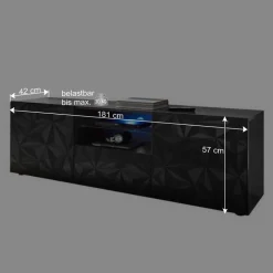 TV Unterschrank in Anthrazit Hochglanz - Kuriasna^Wohnen Outlet