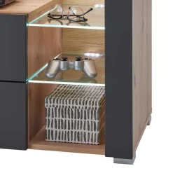 TV Unterschrank in Grau & Asteiche Dekor - Noelle^Wohnen