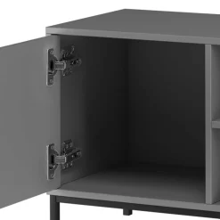 Wohnen TV Unterschrank in Grau mit Schwarz - Lagista