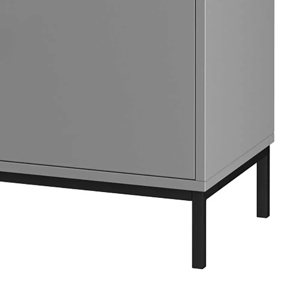 Wohnen TV Unterschrank in Grau mit Schwarz - Lagista