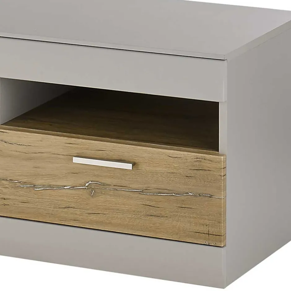 Wohnen TV Unterschrank in Hellgrau & Zinneiche NB - Lioscas