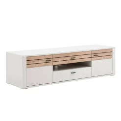 Wohnen TV Unterschrank in Lichtgrau mit Wildeiche - Ballina