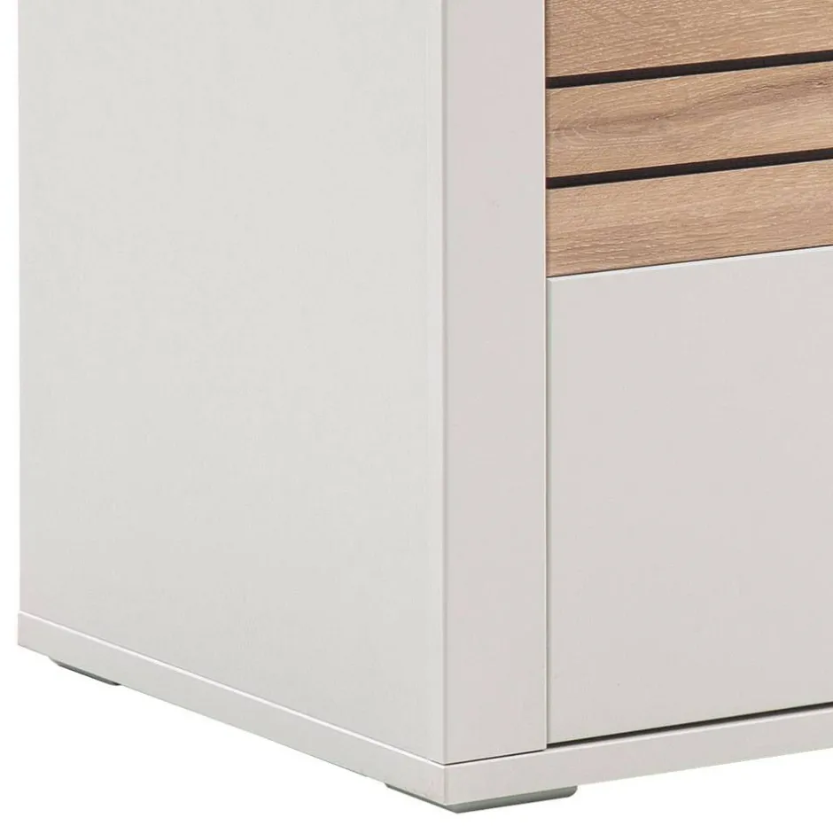 Wohnen TV Unterschrank in Lichtgrau mit Wildeiche - Ballina