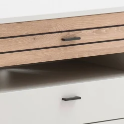 Wohnen TV Unterschrank in Lichtgrau mit Wildeiche - Ballina