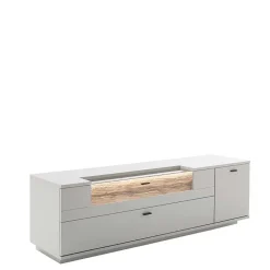 Wohnen TV Unterschrank in Lichtgrau mit Wildeiche - Apulco