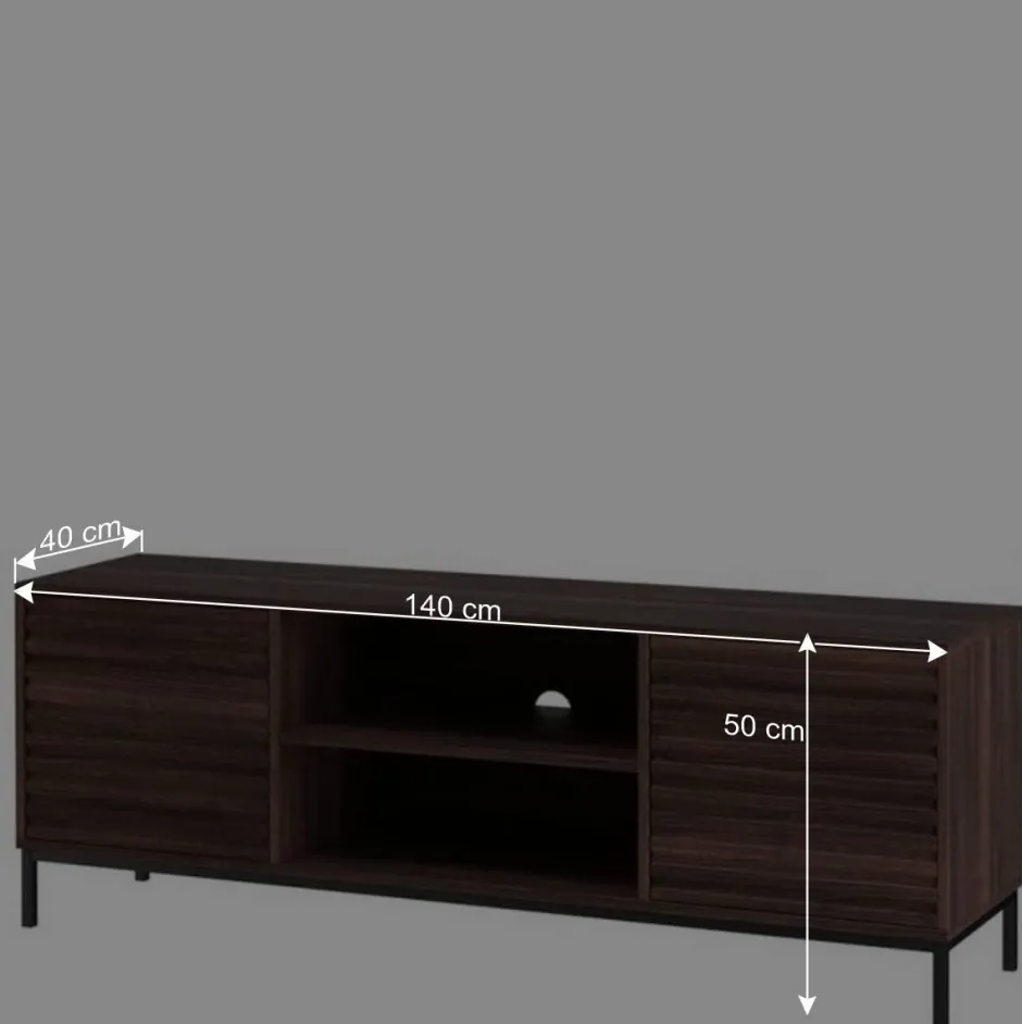 Wohnen TV Unterschrank in Walnuss Holzoptik - Teleska