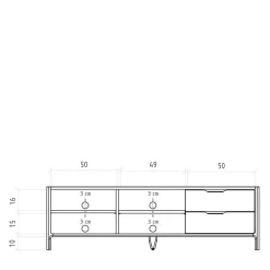 TV Unterschrank mit vier Fächern und zwei Schubladen - Laida^Wohnen