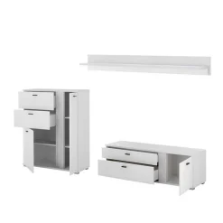 TV Wohnwand beleuchtet Möbelset - Tirol (dreiteilig)^Wohnen Hot