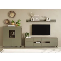 TV Wohnwand in Eukalyptus und Eiche Optik - Promo (dreiteilig)^Wohnen New