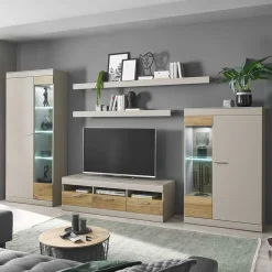 TV Wohnwand in Hellgrau & Zinneiche - Lioscas (fünfteilig)^Wohnen Online