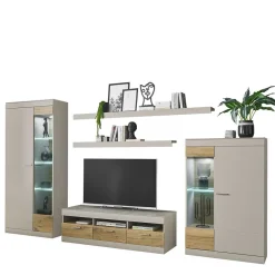 TV Wohnwand in Hellgrau & Zinneiche - Lioscas (fünfteilig)^Wohnen Online