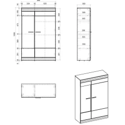 TV Wohnwand in Hellgrau & Zinneiche - Lioscas (fünfteilig)^Wohnen Online