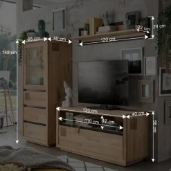 Wohnen TV Wohnwand in modernem Design - Embleys (dreiteilig)