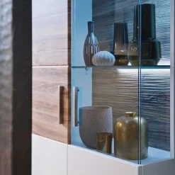 TV Wohnwand in Weiß & Eiche - Icadro (vierteilig)^Wohnen