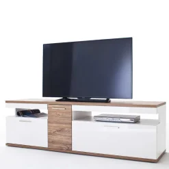 TV Wohnwand in Weiß & Eiche - Icadro (vierteilig)^Wohnen