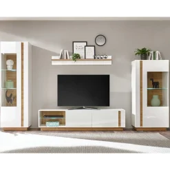 TV Wohnwand in Weiß & Wildeiche - Myrda (vierteilig)^Wohnen Best