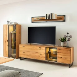 TV Wohnwand in Wildeiche teilmassiv - Drinidad (dreiteilig)^Wohnen Sale