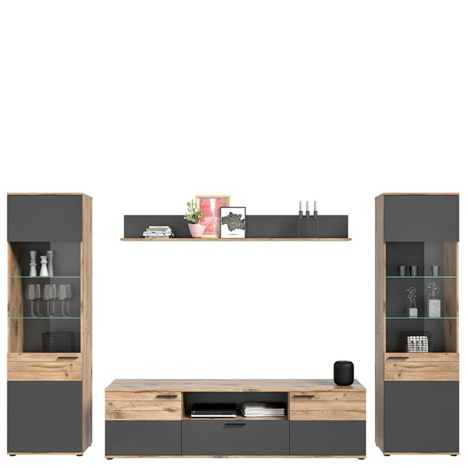 TV Wohnwand Möbel Kombination - Lucios (vierteilig)^Wohnen Outlet