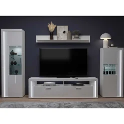 Wohnen TV Wohnwand Möbel mit LED Set - Gomata (vierteilig)