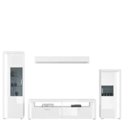 Wohnen TV Wohnwand Möbel mit LED Set - Gomata (vierteilig)