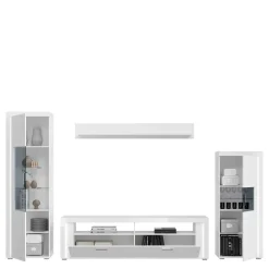 Wohnen TV Wohnwand Möbel mit LED Set - Gomata (vierteilig)