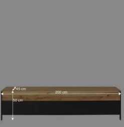 Wohnen TV Wohnwand Möbelset 194 cm breit - Viligrana (dreiteilig)