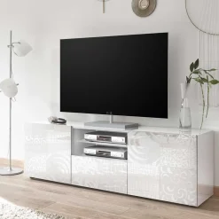 Wohnen TV Wohnwand Schränke in Weiß - Vascaub (dreiteilig)