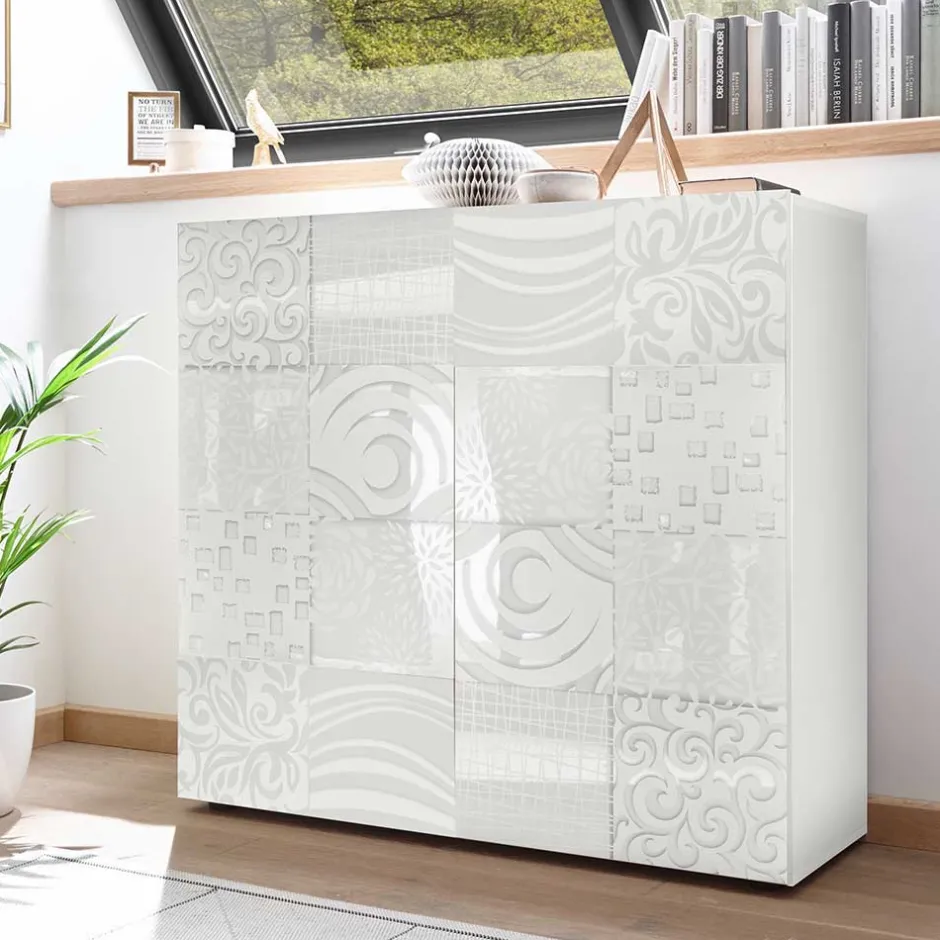 Wohnen TV Wohnwand Schränke in Weiß - Vascaub (dreiteilig)