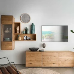 Wohnen TV Wohnwand Set massiv - Sinta (vierteilig)