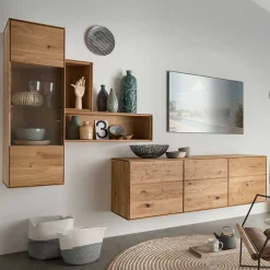 Wohnen TV Wohnwand Set massiv - Sinta (vierteilig)
