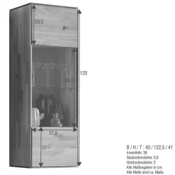 Wohnen TV Wohnwand Set massiv - Sinta (vierteilig)