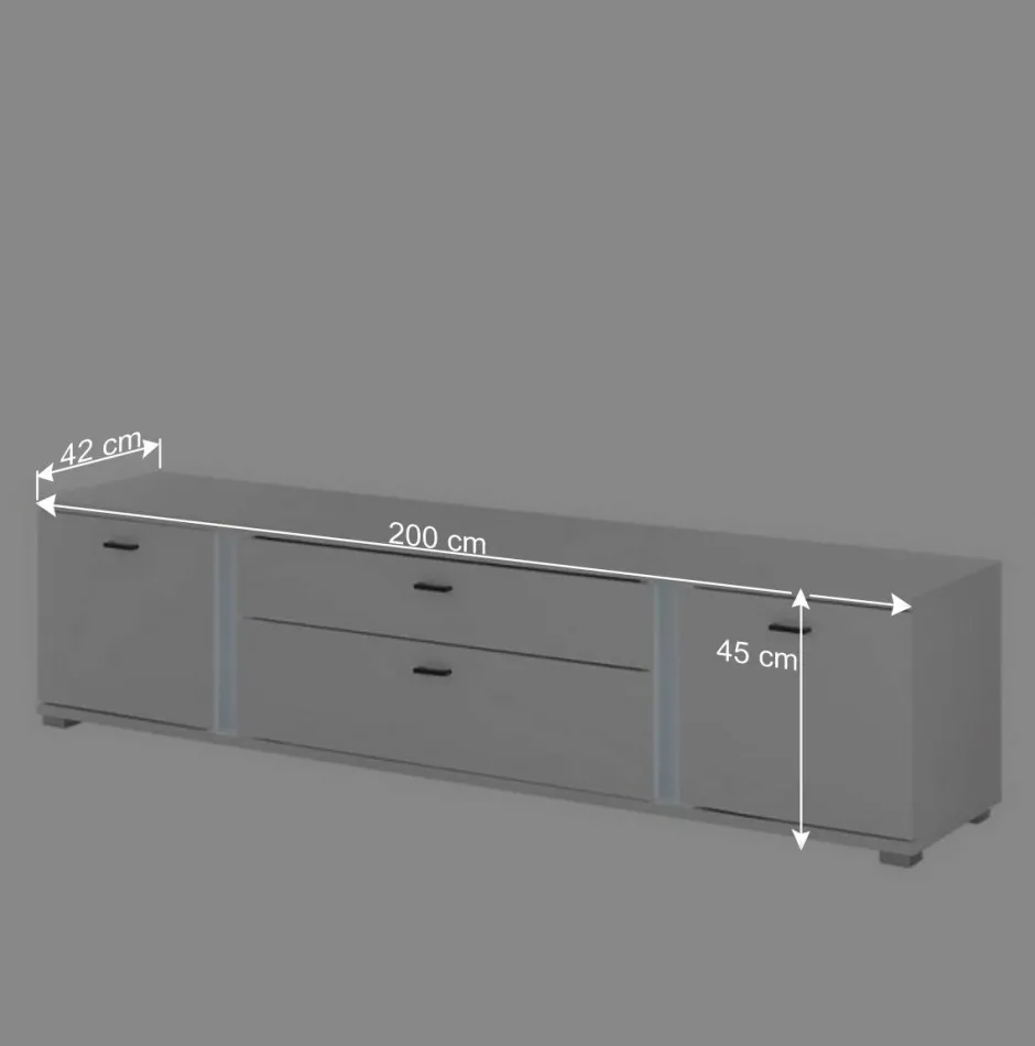 Wohnen TV Wohnwandmöbel in Weiß Set - Tirol (vierteilig)