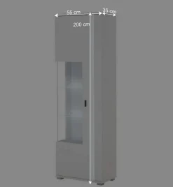 Wohnen TV Wohnwandmöbel in Weiß Set - Tirol (vierteilig)