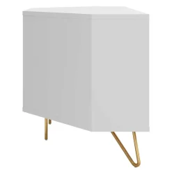 Wohnen TV-Board für die Ecke in Weiß & Gold - Patinca