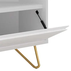 Wohnen TV-Board für die Ecke in Weiß & Gold - Patinca