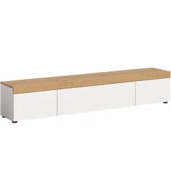 TV-Lowboard in Weiß mit Wildeiche Natur Optik - Emdan^Wohnen Clearance