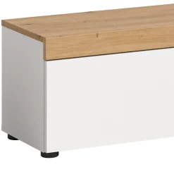 TV-Lowboard in Weiß mit Wildeiche Natur Optik - Emdan^Wohnen Clearance