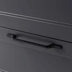 Wohnen Unterbeckenschrank in Dunkelgrau mit Wildeiche - Novelya