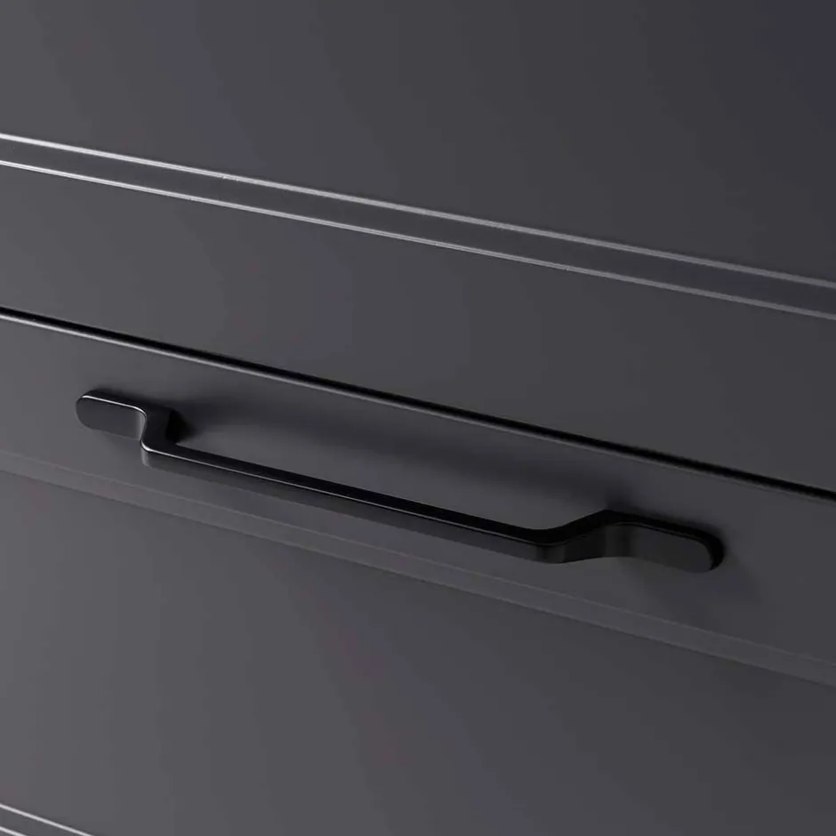 Wohnen Unterbeckenschrank in Dunkelgrau mit Wildeiche - Novelya