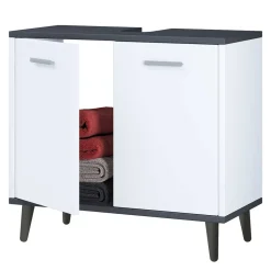 Wohnen Unterbeckenschrank in Weiß und Anthrazit - Rondja