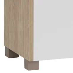 Wohnen Unterbeckenschrank in Weiß und Eiche Hell - Ronya