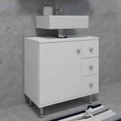 Wohnen Unterbeckenschrank mit Tür und drei Schubladen - Huanga