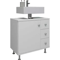 Wohnen Unterbeckenschrank mit Tür und drei Schubladen - Huanga