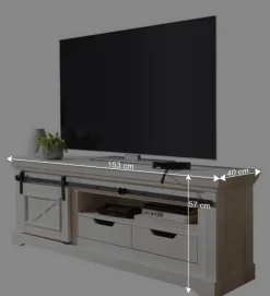 Unterschrank für TV mit Schiebetür - Kuito^Wohnen