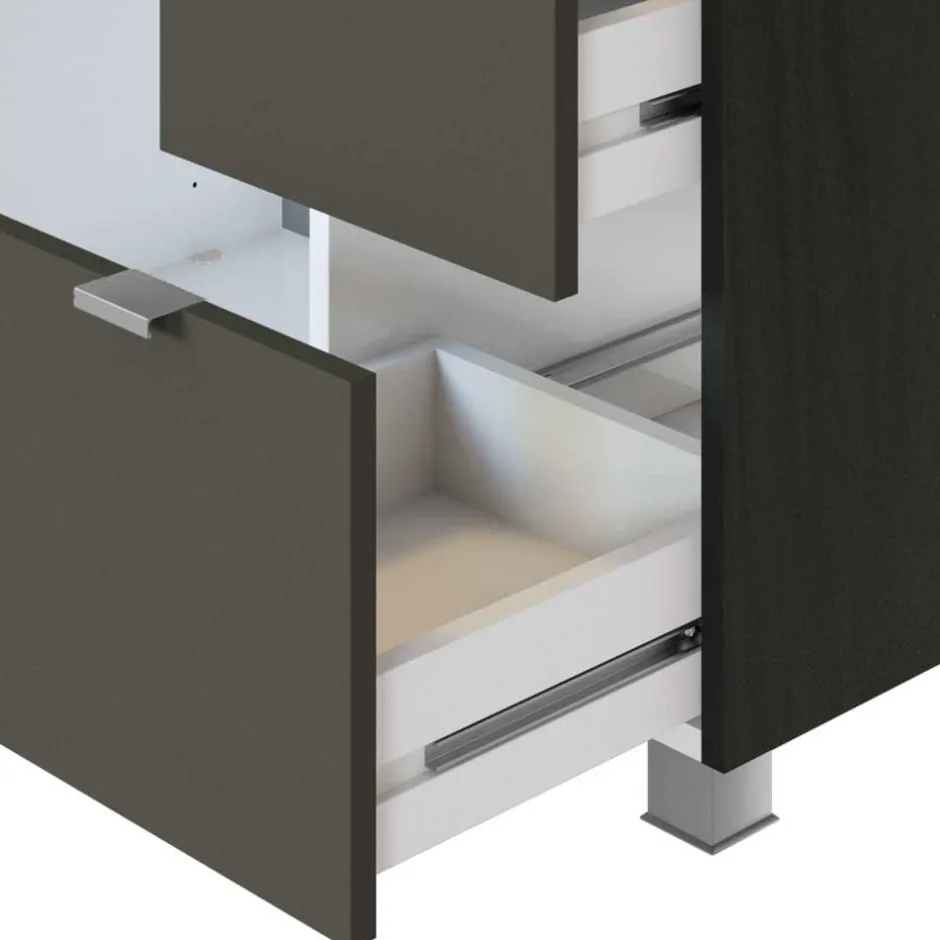 Wohnen Unterschrank für Waschbecken mit 2 Schubladen & Tür - Jaenda