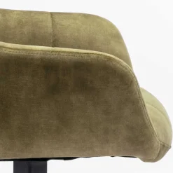 Wohnen Velours Armlehnenstuhl in Oliv Grün - Sagavi (2er Set)