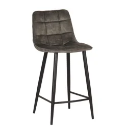 Velours Barstühle in Dunkelgrün - Cremo (2er Set)^Wohnen Clearance