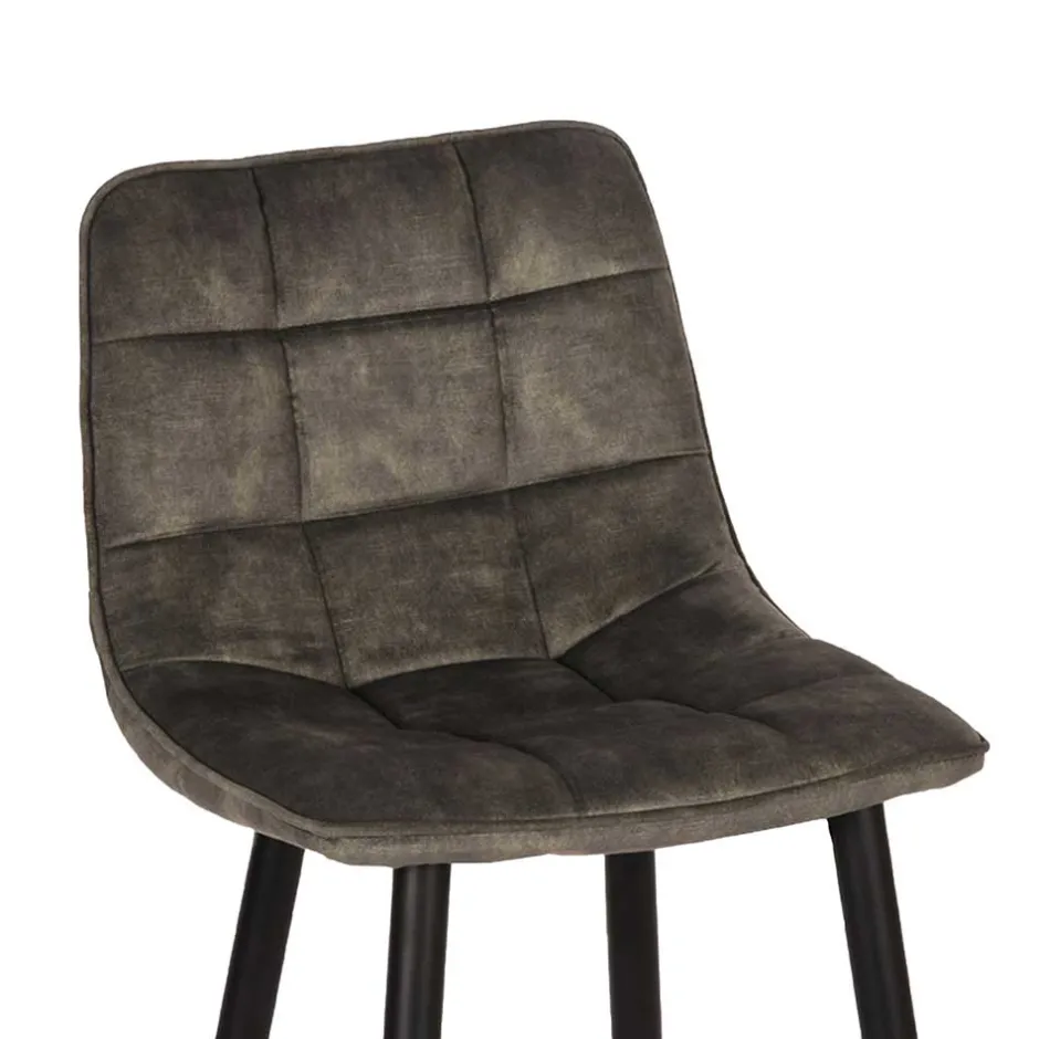 Velours Barstühle in Dunkelgrün - Cremo (2er Set)^Wohnen Clearance