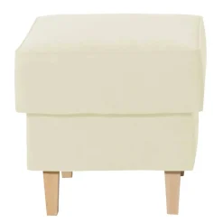 Velours Couchhocker in Cremefarben - Kanmura^Wohnen New